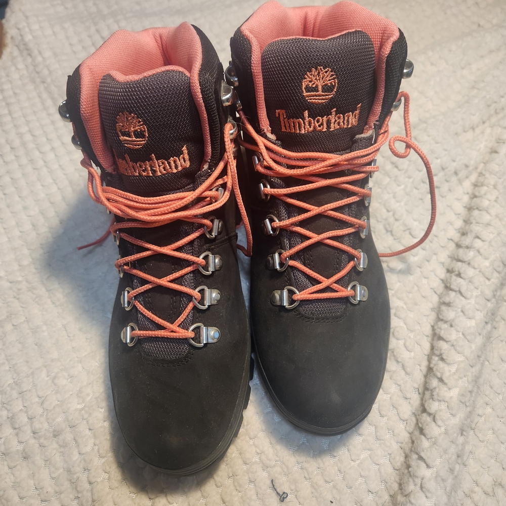 Timberland Black and Pink Hiking Boots